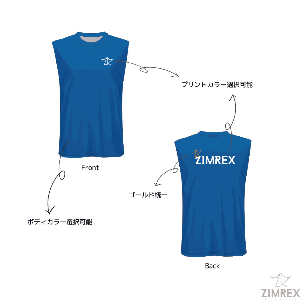 コットンノースリーブシャツー背面プリント