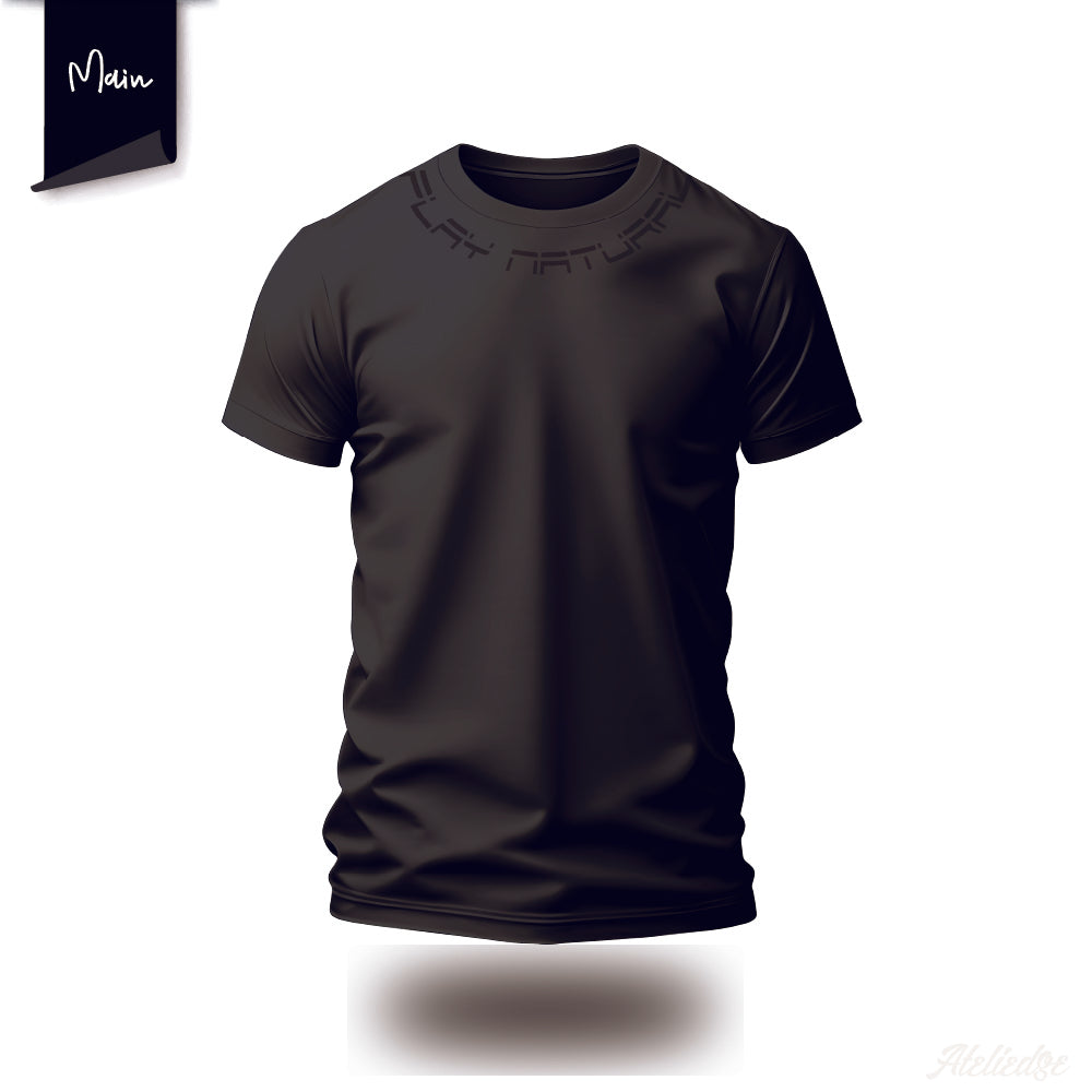 襟アーチTシャツ/ブラック