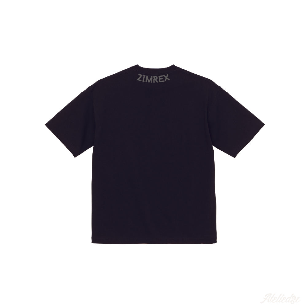 襟アーチTシャツ/ブラック