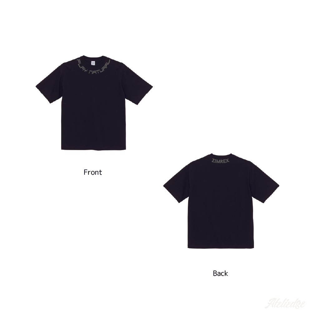 襟アーチTシャツ/ブラック