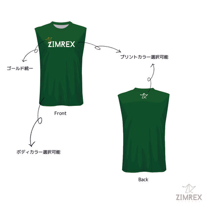 ドライノースリーブシャツー前面プリント